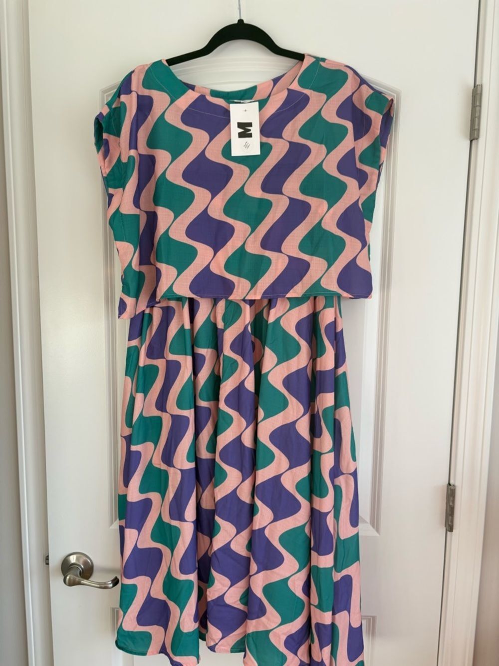 NWT’s- Women’s 2 piece outfit. Top and Skirt in Pink, Purple & Teal